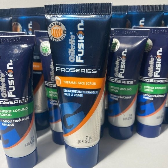 Travel Size Gillette Fusion ProSeries Thermal Face Scrub Intense Cooling Lotion - Picture 3 of 13